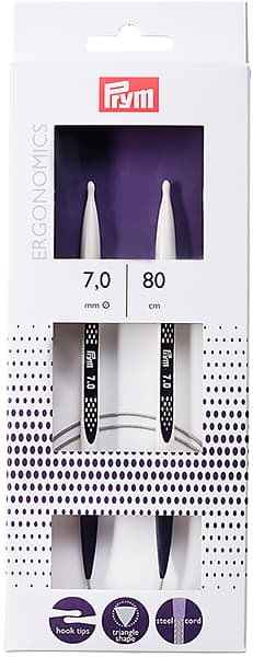 Спицы круговые эргономичные Prym Ergonomics 80см/7,0мм