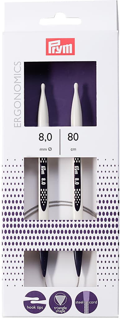 Спицы круговые эргономичные Prym Ergonomics 80см/8,0мм