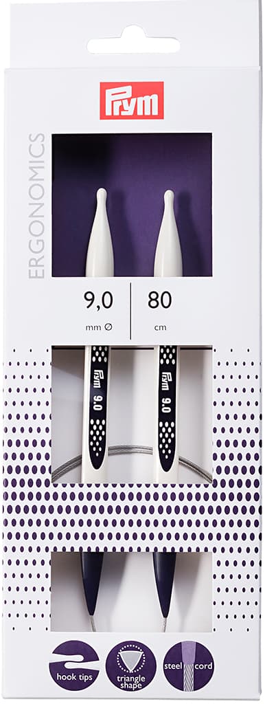 Спицы круговые эргономичные Prym Ergonomics 80см/9,0мм