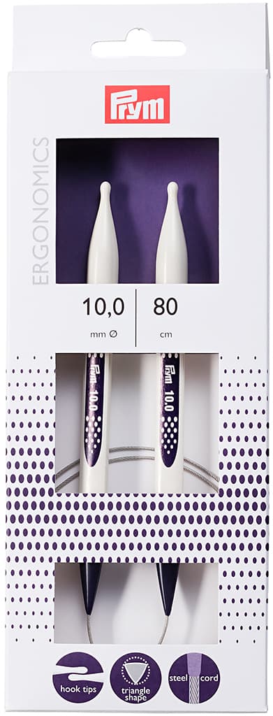 Спицы круговые эргономичные Prym Ergonomics 80см/10,0мм