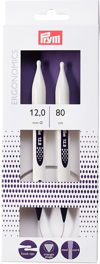 Спицы круговые эргономичные Prym Ergonomics 80см/12,0мм
