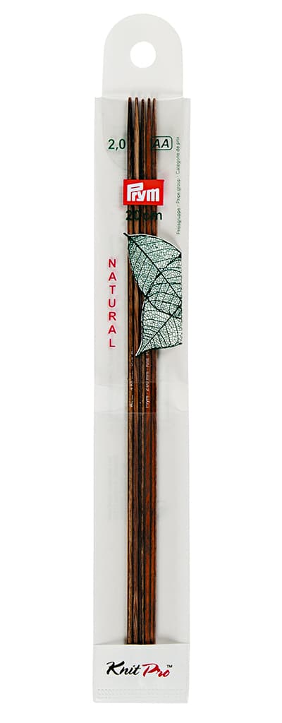 Спицы деревянные чулочные 20см/2,0мм (набор из 5шт)