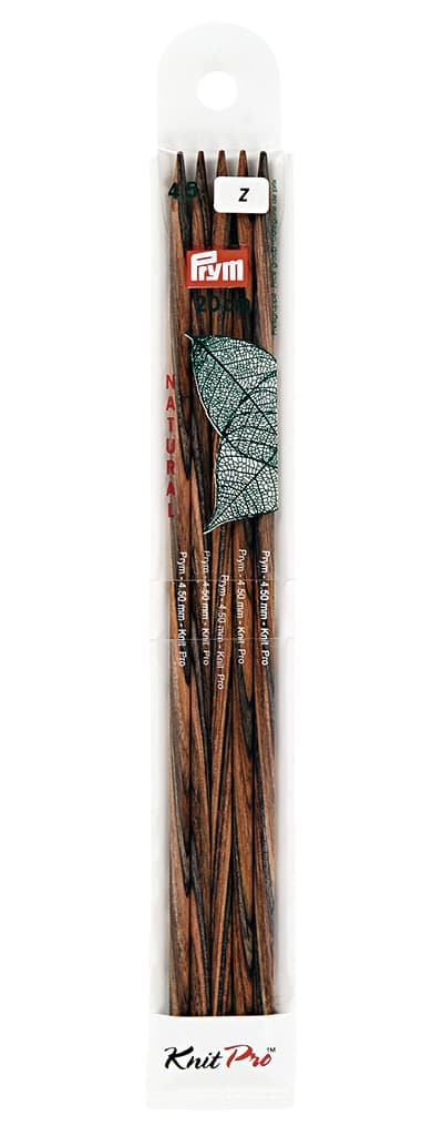 Спицы деревянные чулочные 20см/4,5мм (набор из 5шт)