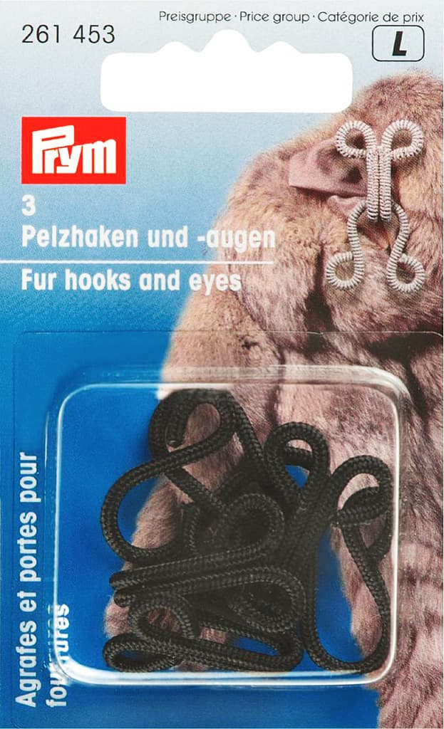 Крючки для меховых изделий чёрные 3шт