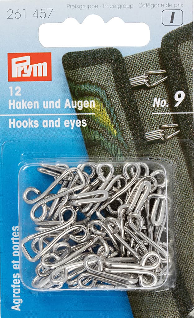 Крючки для одежды №9 серебристые 12шт