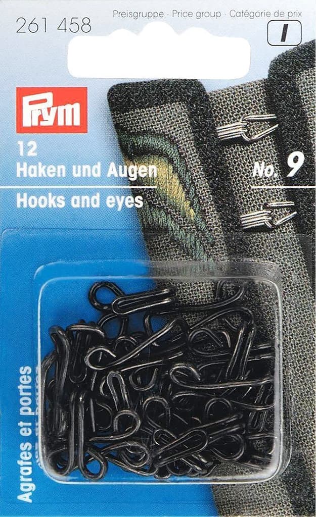 Крючки для одежды №9 черные 12шт