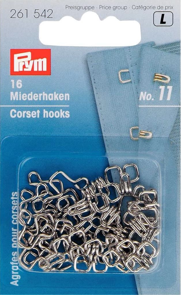 Крючки для корсетов №11 серебристые 16шт