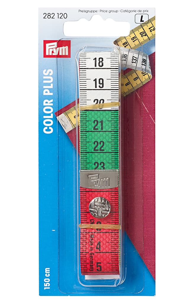 Лента измерительная  с кнопкой "Color Plus" с сантиметровой шкалой 1.5м