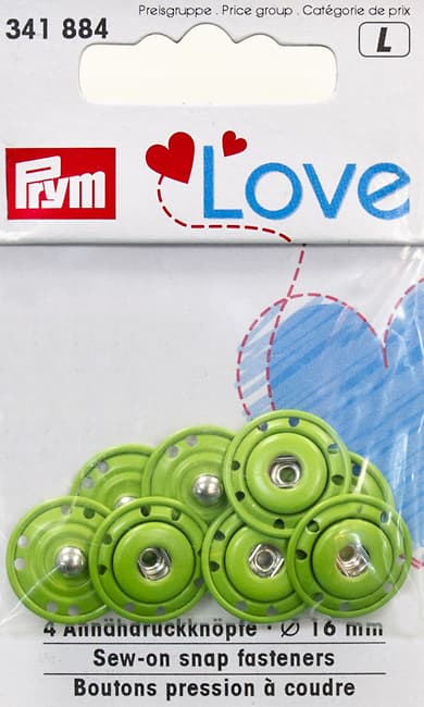 Пришивные кнопки Prym Love зеленые 16мм (4 шт) undefined