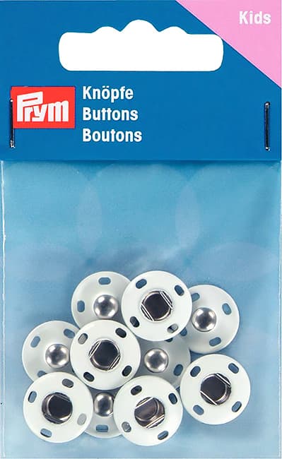 Пришивные кнопки 14мм (5 шт) белые