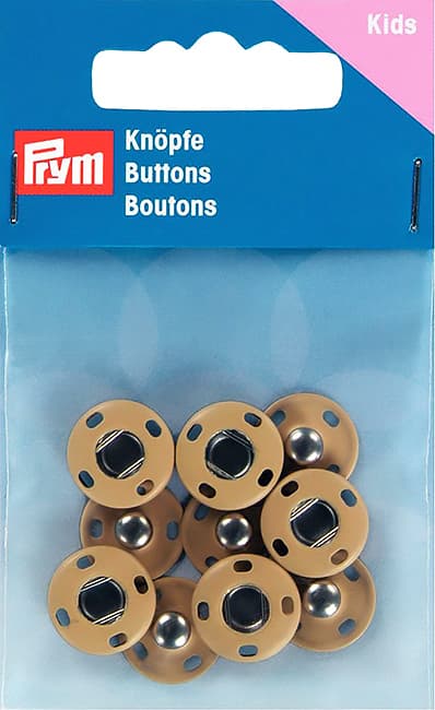 Пришивные кнопки 14мм (5 шт) бежевые