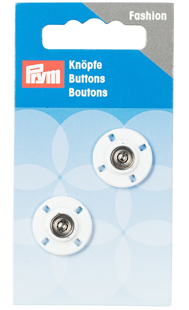 Пришивные кнопки 18мм (2 шт) белые
