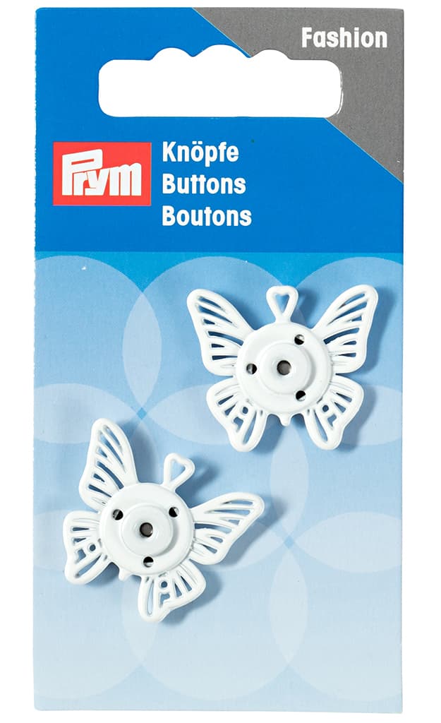 Пришивные кнопки Бабочка 25мм (2 шт) белые