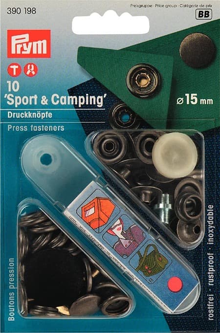 Кнопки Sport+Camping 15мм (10 шт) железо