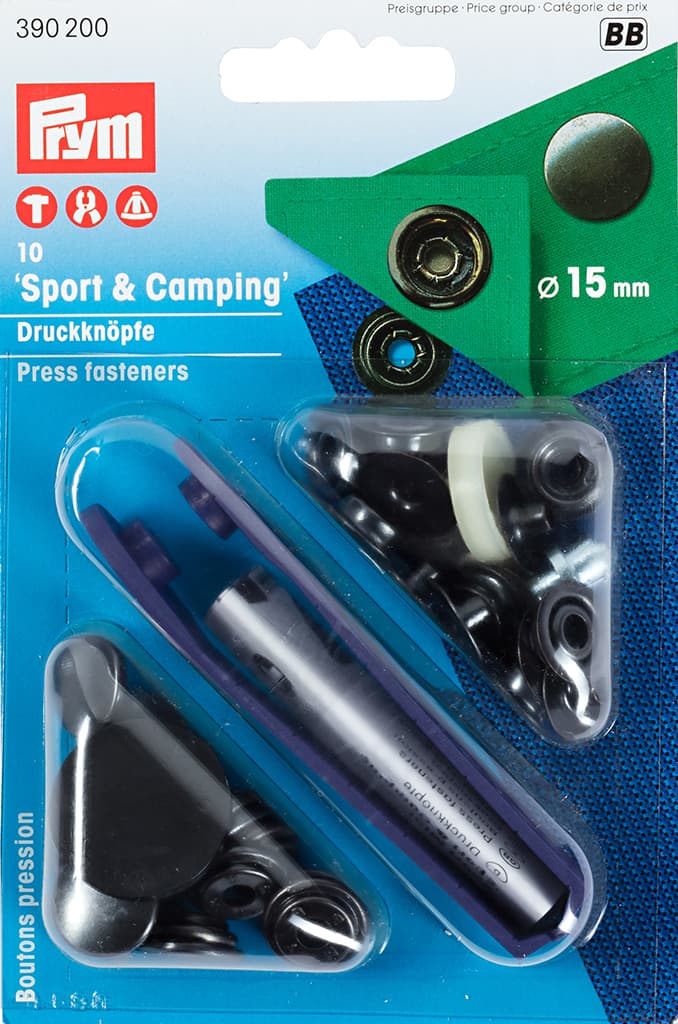 Кнопки Sport+Camping 15мм (10 шт) черные