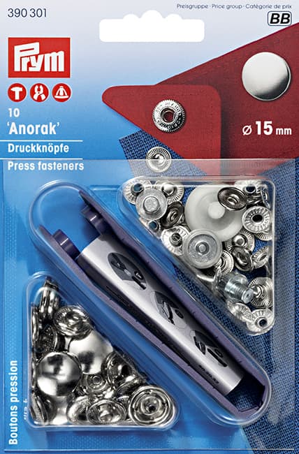 Кнопки Anorak серебристый 15мм (10шт) undefined