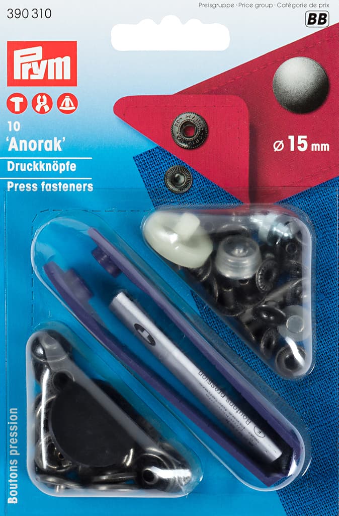 Кнопки "Anorak" железо 15мм (10шт)