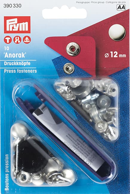 Кнопки "Anorak" серебристый 12мм (10шт) undefined