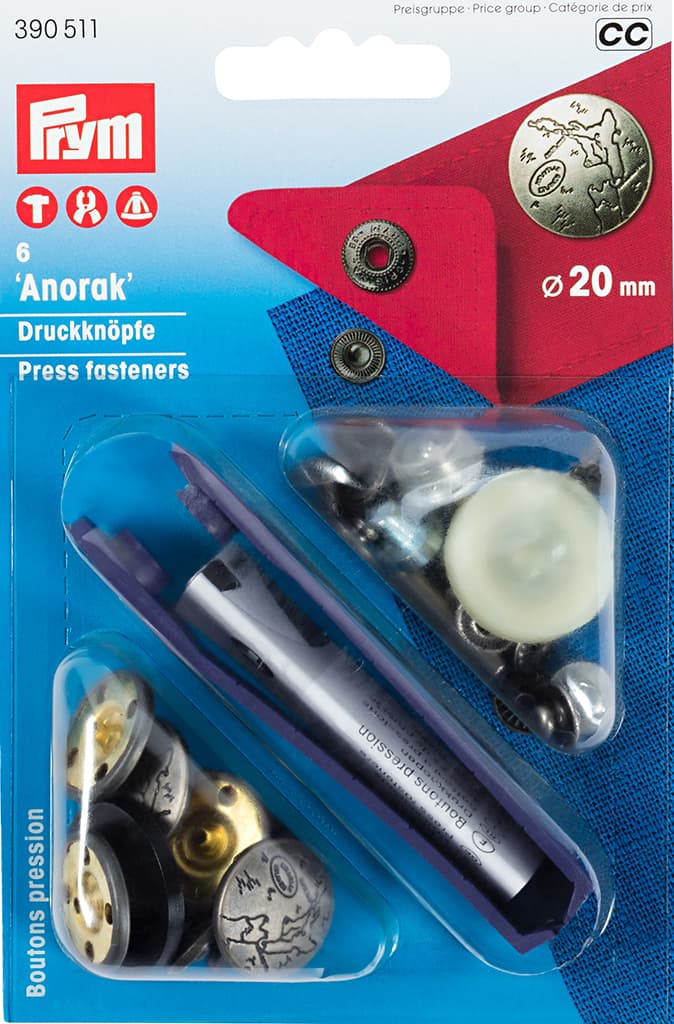 Кнопки "Anorak" с рисунком "Экскурсия" серебристый 20мм (6 шт)