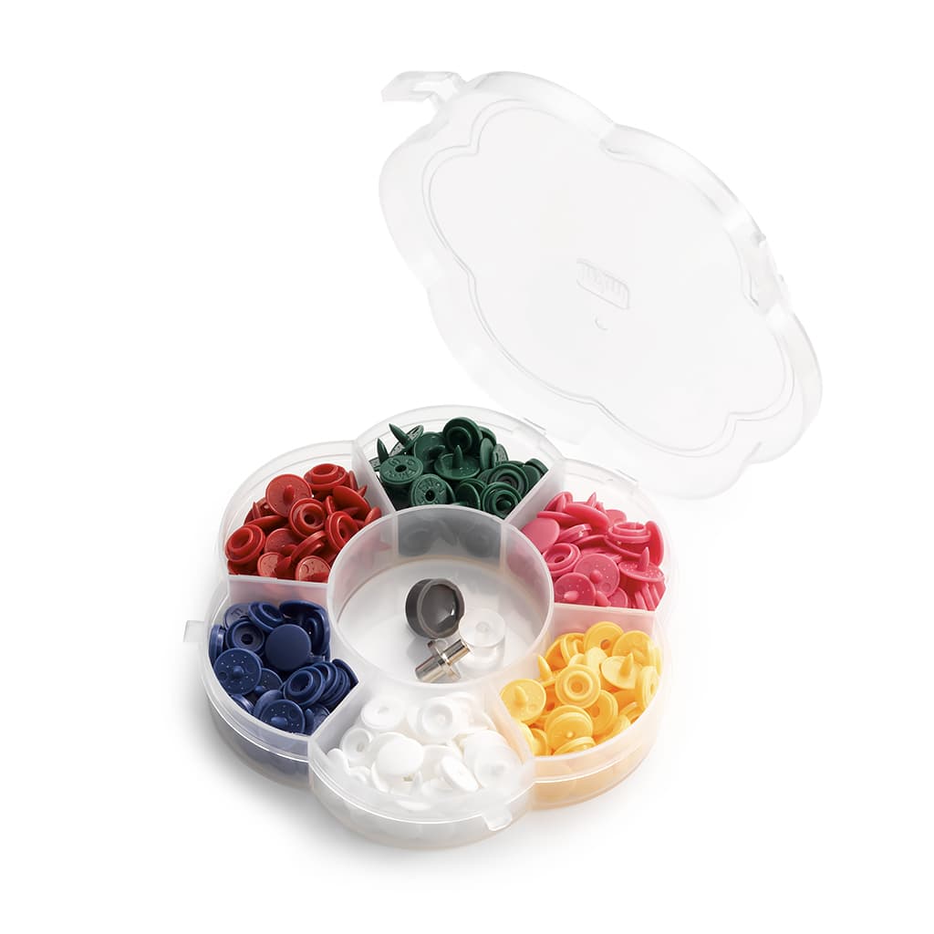 Набор кнопок Prym Love "Color Snaps Mini" + набор инструментов, 9мм, 6 цветов - №1