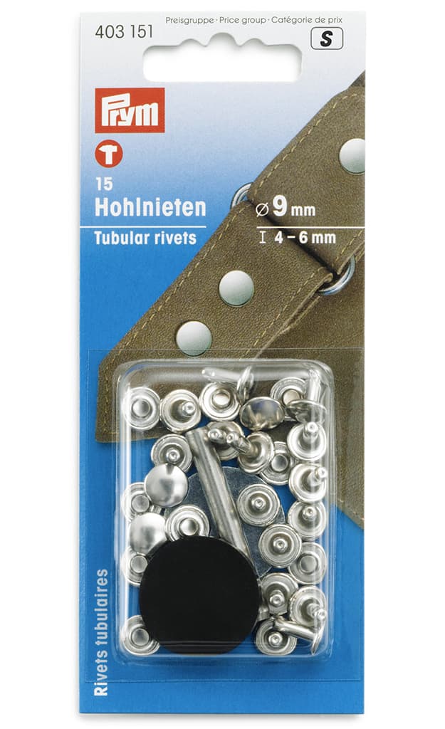 Клёпки-хольнитены для материала толщиной 4-6мм серебристые d9мм 15шт
