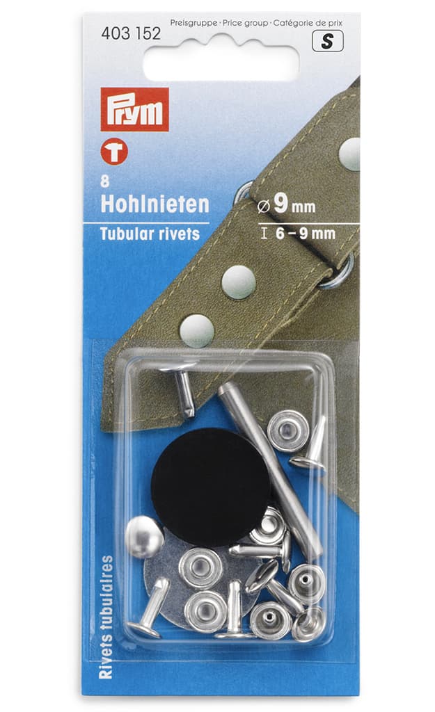 Клёпки-хольнитены для материала толщиной 6-9мм серебристые d9мм 8шт