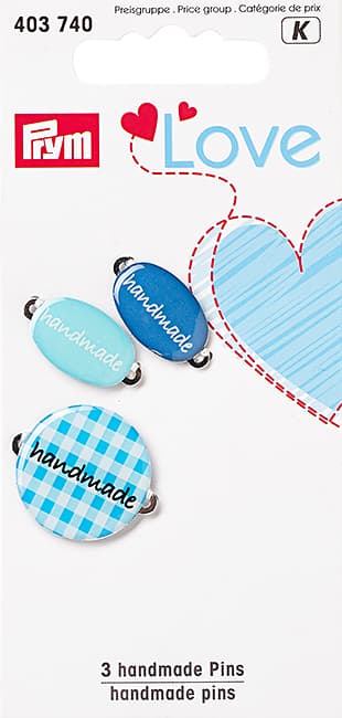 Набор этикеток Prym Love "Handmade" для пришивания, синий