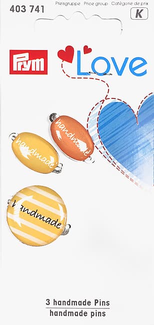 Набор этикеток Prym Love "Handmade" для пришивания, желтый