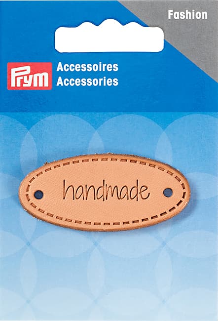 Этикетка "Handmade" овальная, кожаная