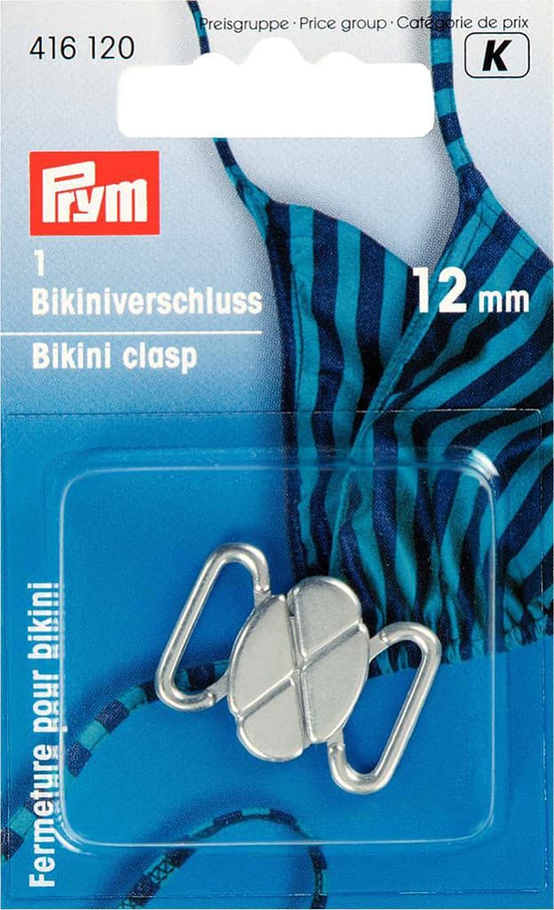 Застежка для бикини "Клевер" серебристая 12мм