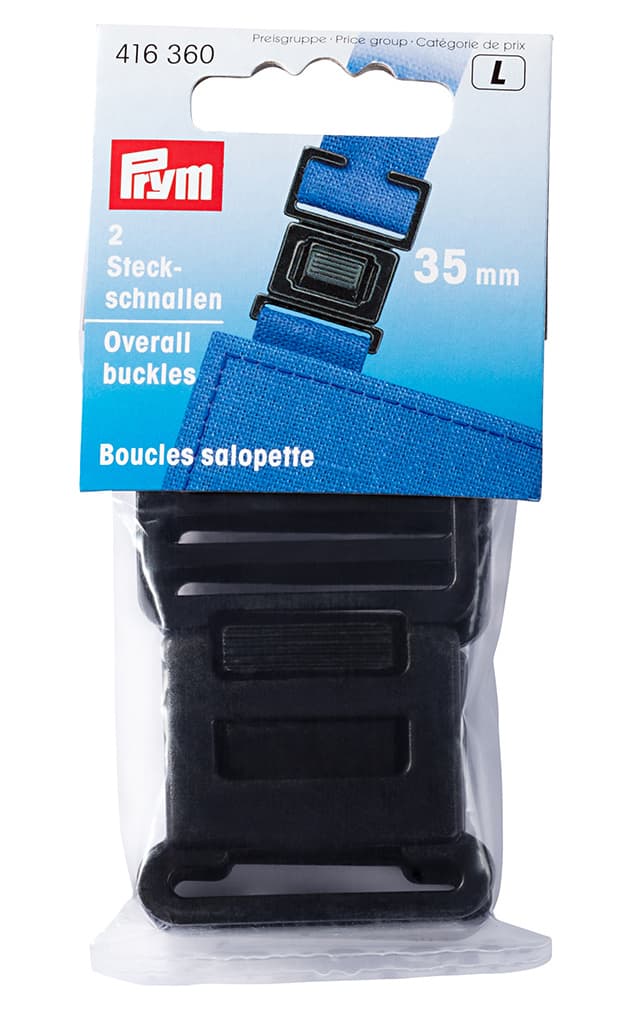 Застежки для комбинезонов черные пластмассовые 35 мм, 2шт