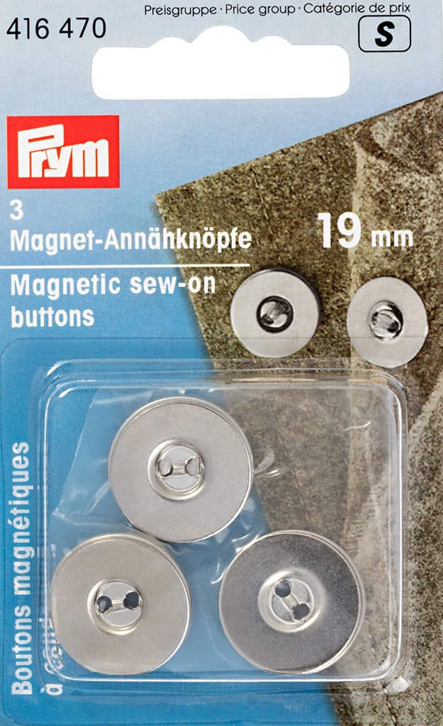 Магнитные пуговицы 19 мм (3 шт) серебристые
