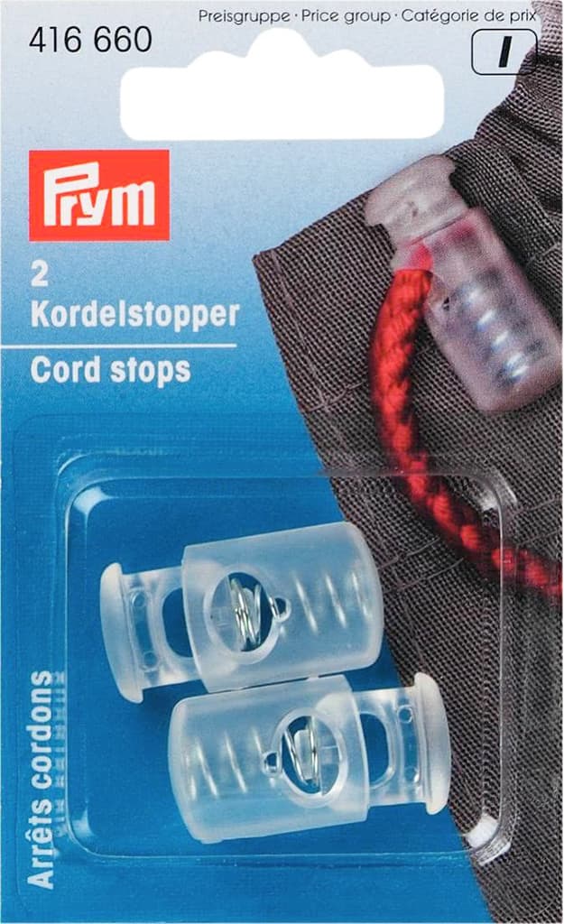 Ограничители для шнура с 1 отверстием, прозрачные, 2шт