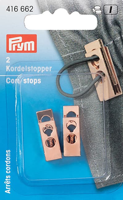 Ограничители для шнура металлические c 2 отверстиями, розовое золото, 2 шт