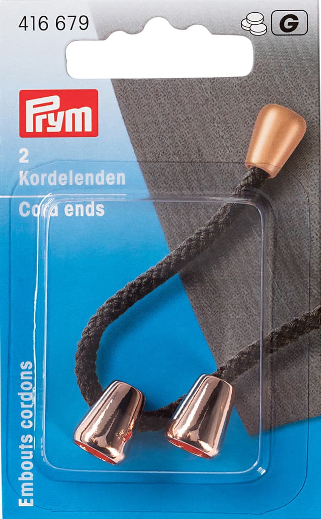 Наконечники для шнура металлические, розовое золото, 2шт