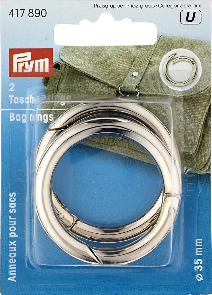 Кольца для сумки 35мм 2шт серебристые