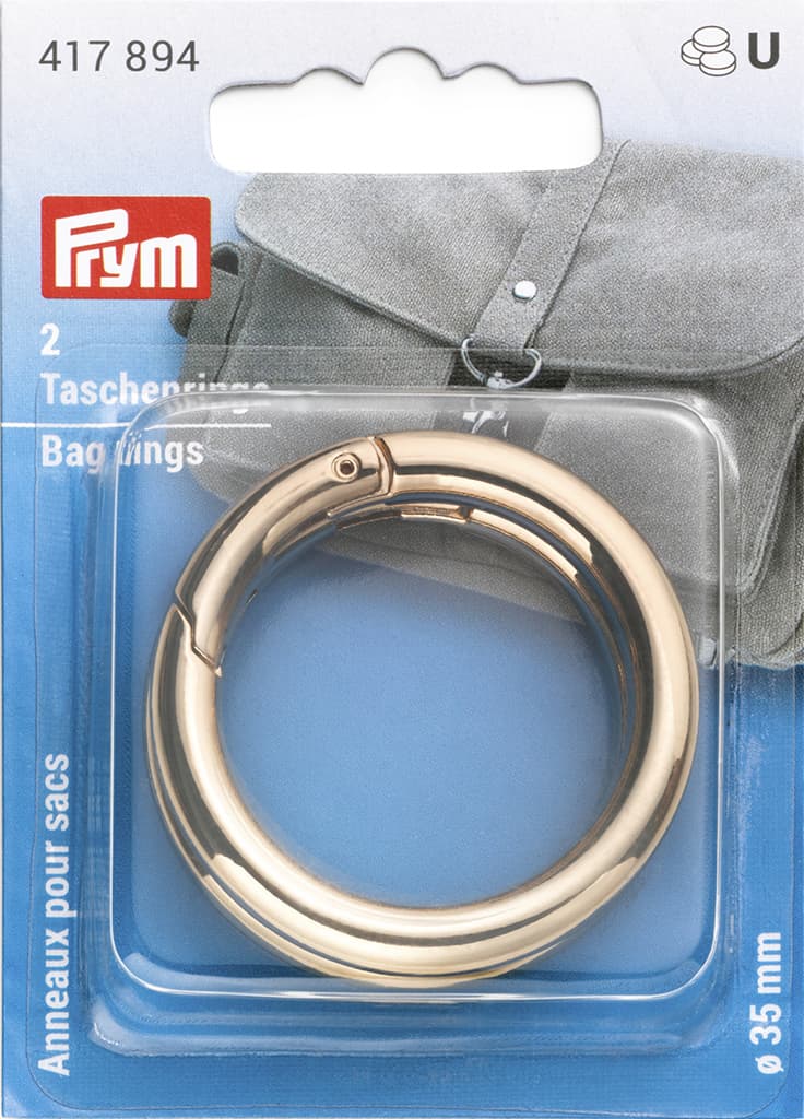 Кольца для сумки 35мм 2шт светлое золото