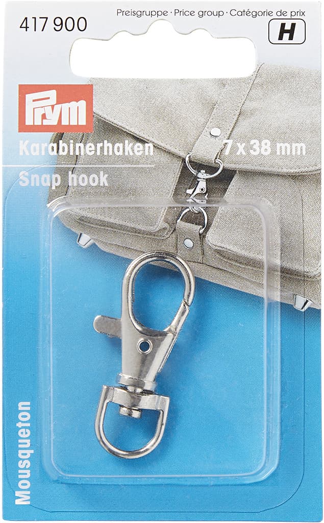 Карабин для сумки 7х38мм серебристый