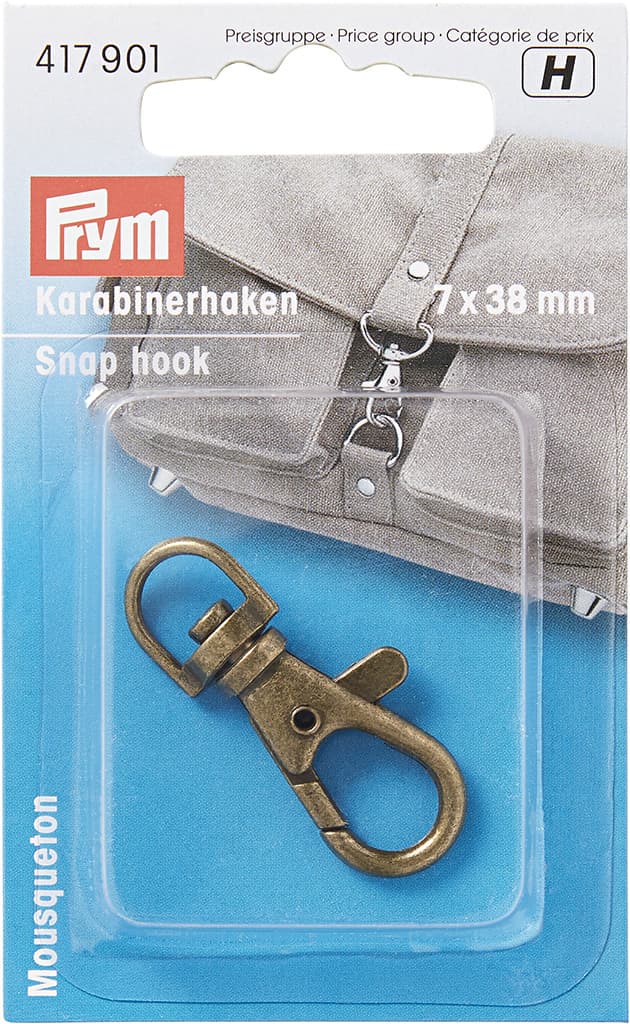 Карабин для сумки 7х38мм цвет состаренной латуни