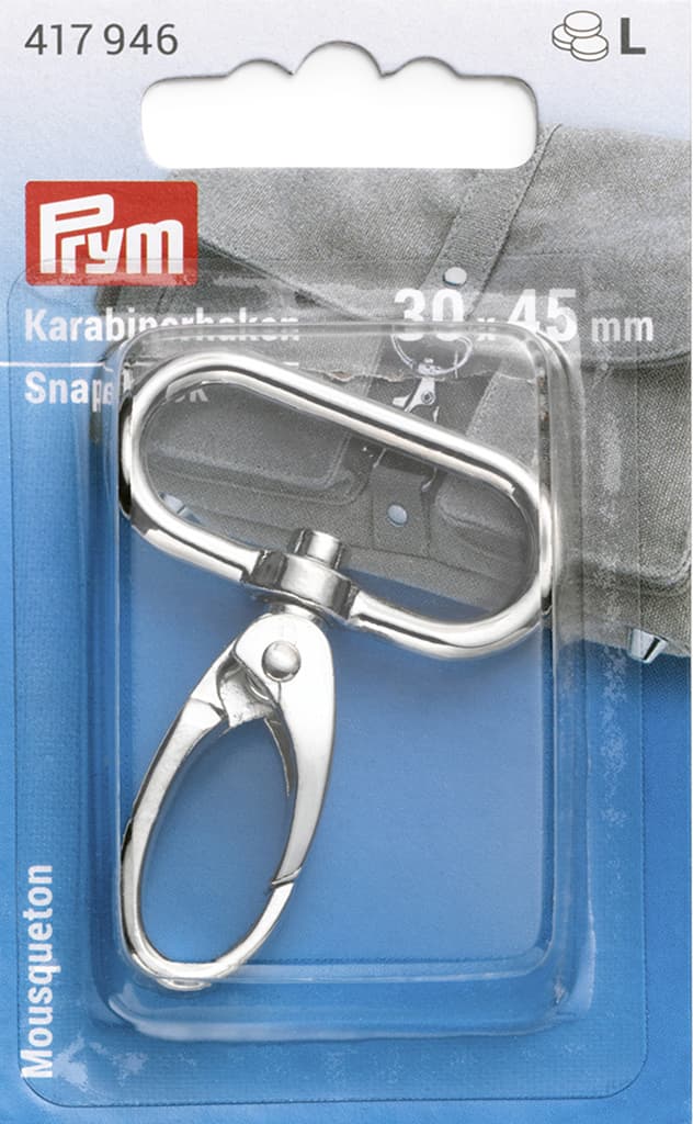Карабин для сумки 30х45мм серебристый