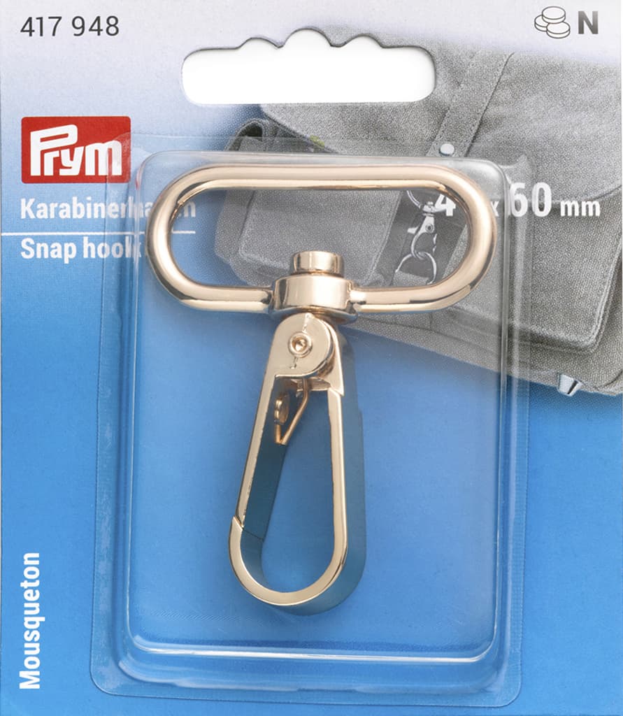 Карабин для сумки 40х60мм светлое золото