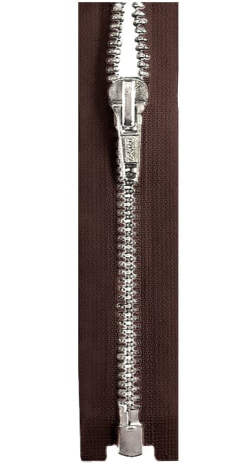 Молния М4 металлическая 40см тёмно-коричневая