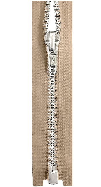 Молния М4 металлическая 70 см светло-коричневая