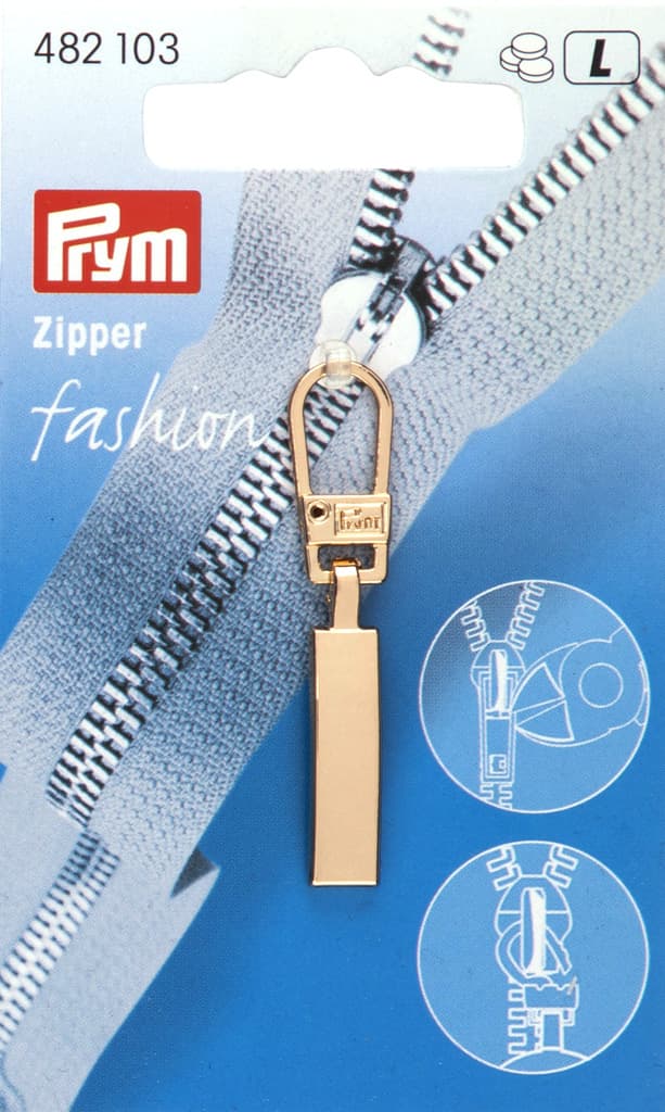 Язычок для молнии с карабином "Классика" светлое золото