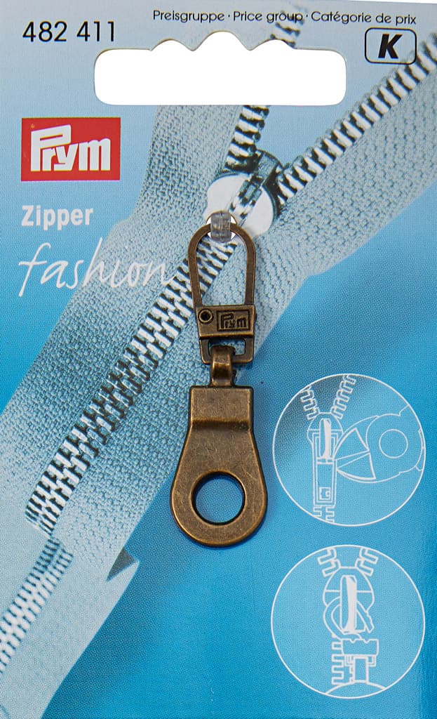 Язычок для молнии с карабином цвета состаренной латуни "Люверс"