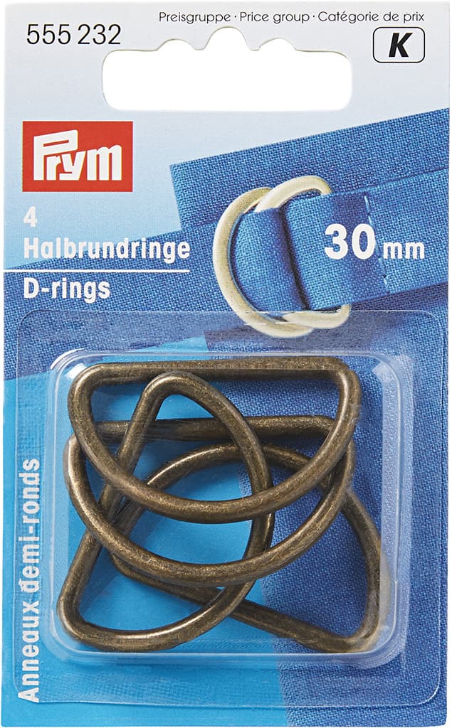 Полукольца 30мм 4шт цвета состаренной латуни