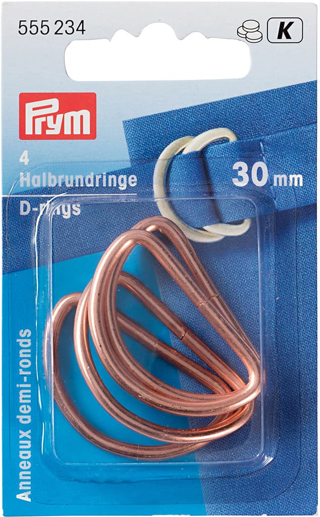 Полукольца 30мм 4шт розовое золото