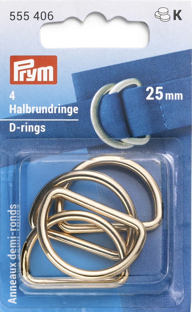 Полукольца 25мм 4шт светлое золото