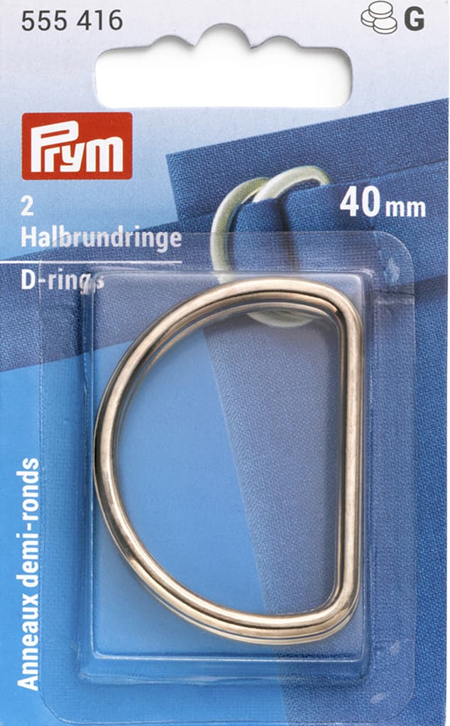 Полукольца 40мм 2шт светлое золото