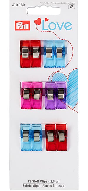 Прищепки малые Prym Love для работы с тканями, 2,6 см, 12 шт